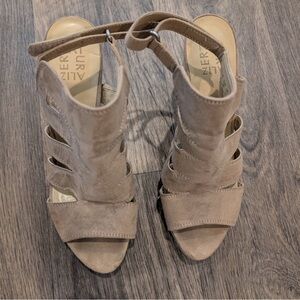 Naturalizer Taupe Suede Heeled Sandals